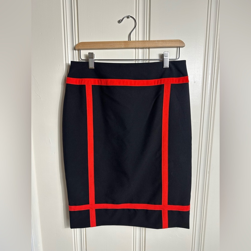 Worthington , red and black pencil skirt. Size 6
